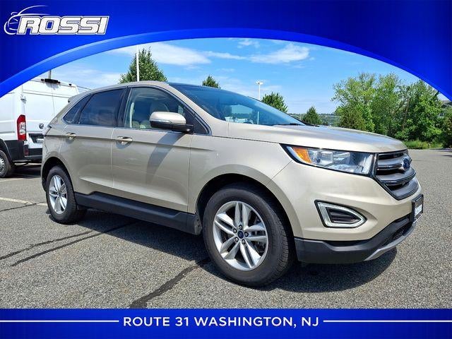 2017 Ford Edge SEL AWD in White Gold Metallic — front three-quarter view