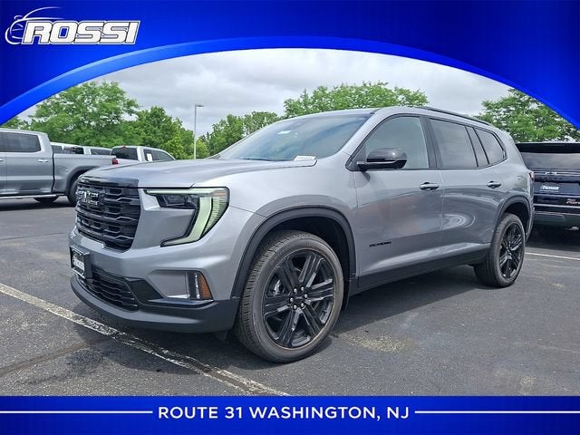 2026 GMC Acadia Elevation in Sterling Metallic — front three-quarter view
