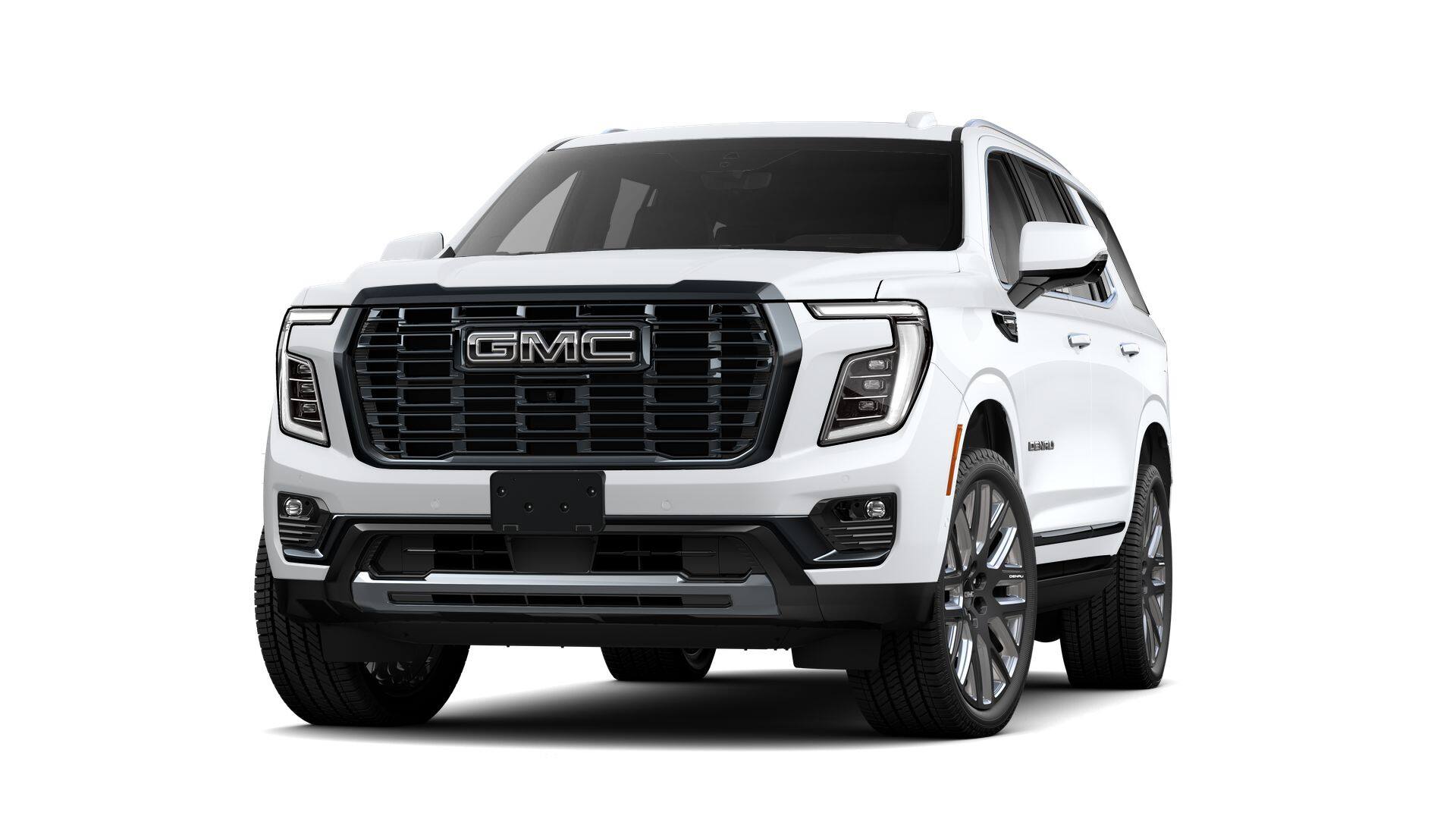 2026 GMC Yukon Denali Ultimate in Summit White — front three-quarter view