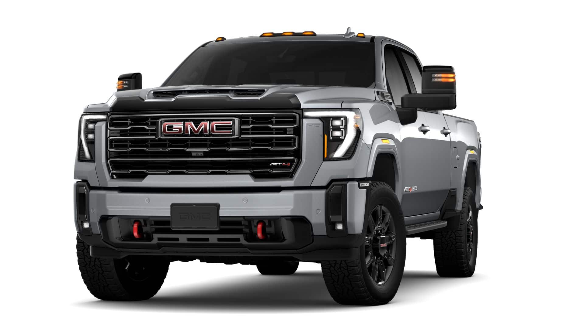 2026 GMC Sierra 2500 HD AT4 in Sterling Metallic — front three-quarter view