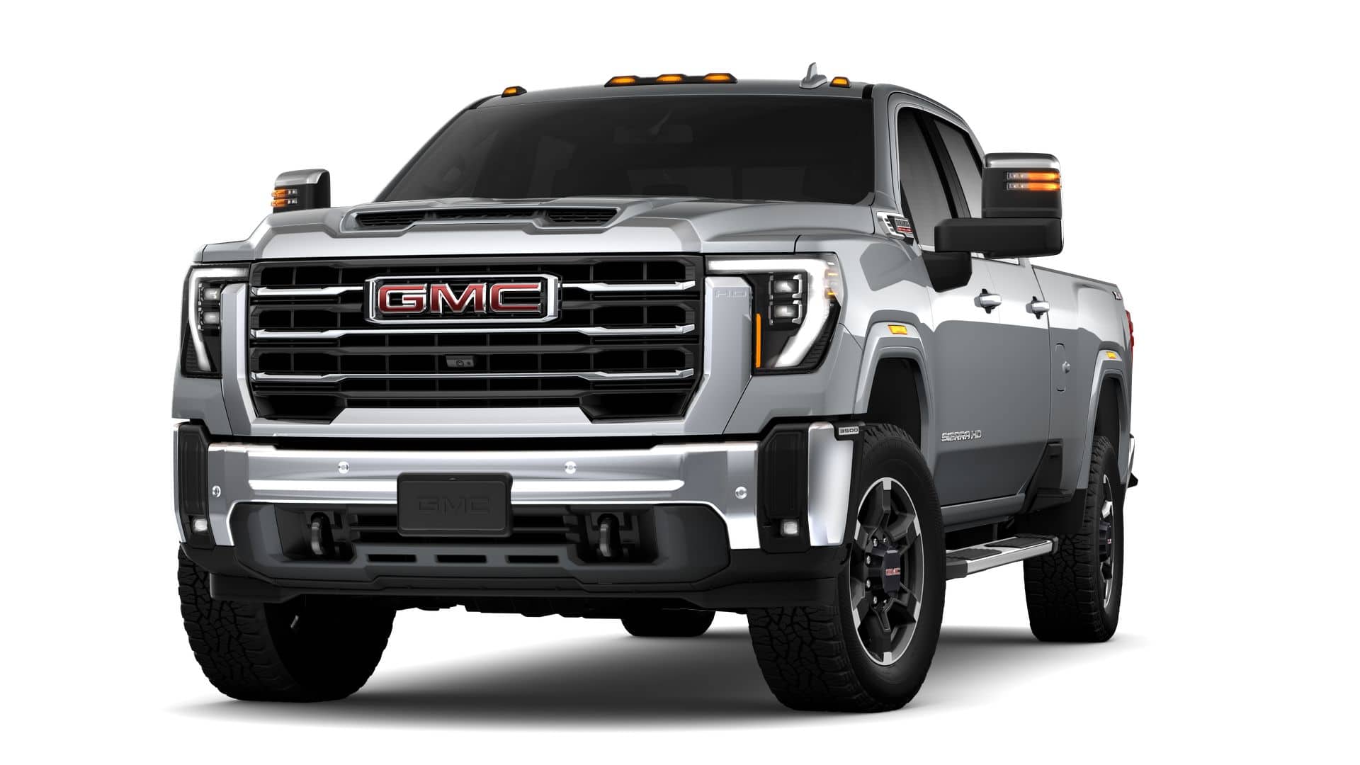 2026 GMC Sierra 3500 HD SLT in Sterling Metallic — front three-quarter view
