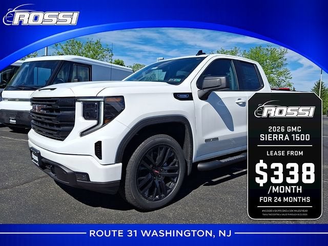 2026 GMC Sierra 1500 Elevation in Summit White — front three-quarter view