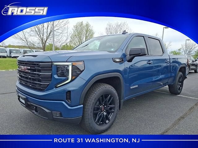 2026 GMC Sierra 1500 Elevation in Downpour Metallic — front three-quarter view