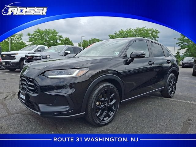 2025 Honda HR-V AWD Sport in Black — front three-quarter view