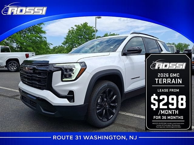2026 GMC Terrain Elevation in Summit White — front three-quarter view
