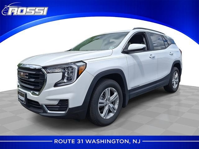 2024 GMC Terrain SLE in Summit White — front three-quarter view