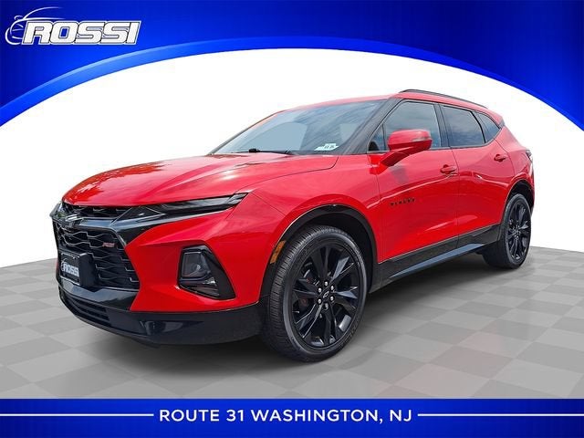 2020 Chevrolet Blazer RS in Red Hot — front three-quarter view