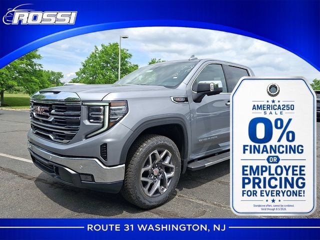 2026 GMC Sierra 1500 SLT in Sterling Metallic — front three-quarter view