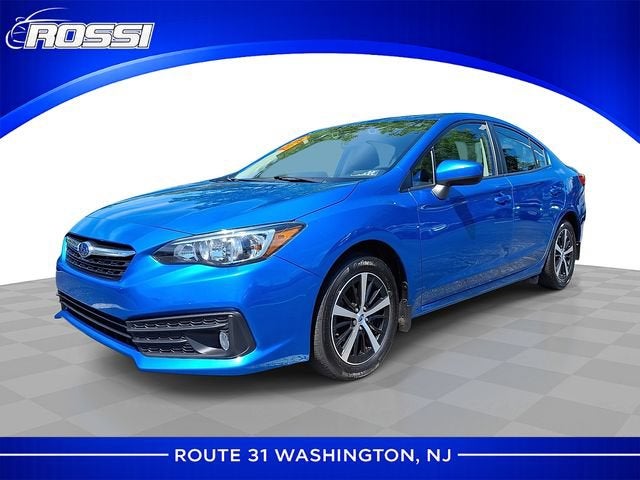 2020 Subaru Impreza Premium Sedan in Blue — front three-quarter view